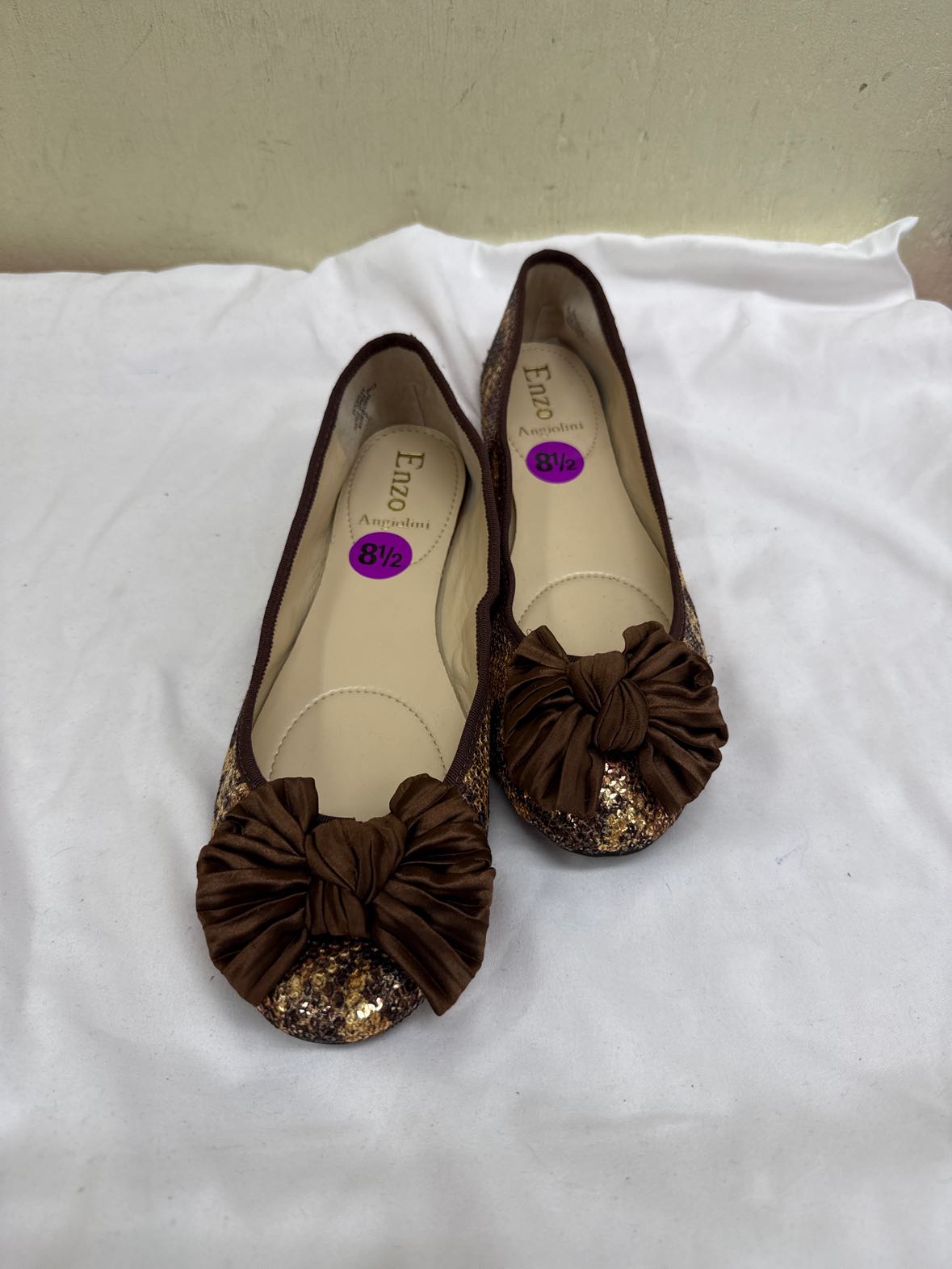Enzo Women's Size 8-1/2 Brown Flats Shoes
