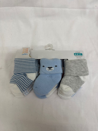 6PCS Carters Kids' Size 0-3 Months Blue Socks