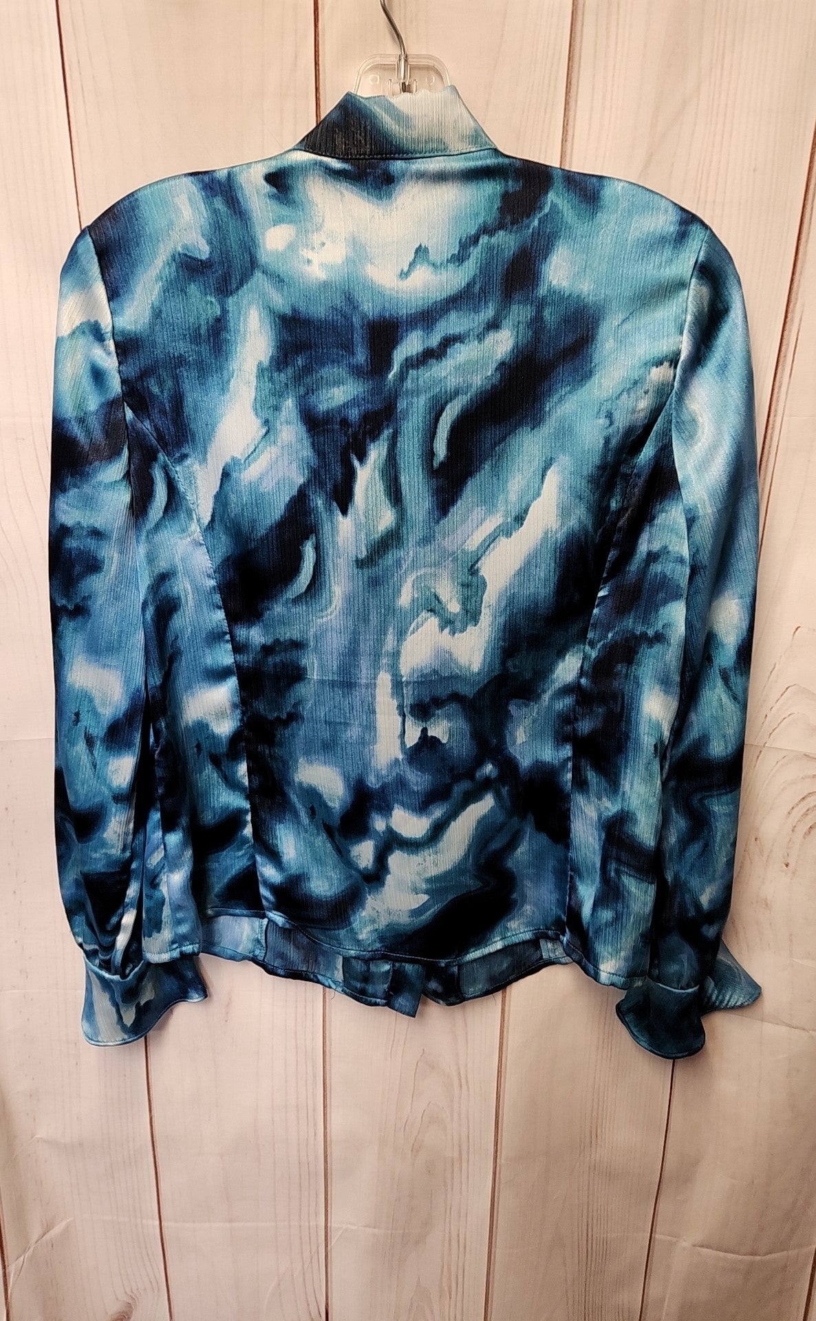 Jones New York Women's Size M Petite Blue Long Sleeve Top