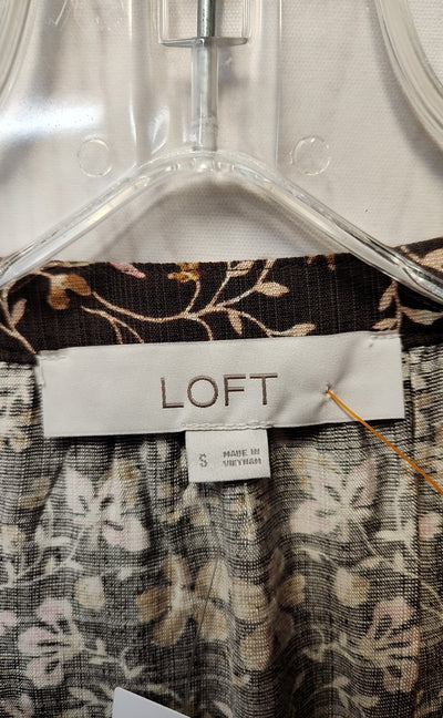 NWT Loft Women's Size S Brown Long Sleeve Top