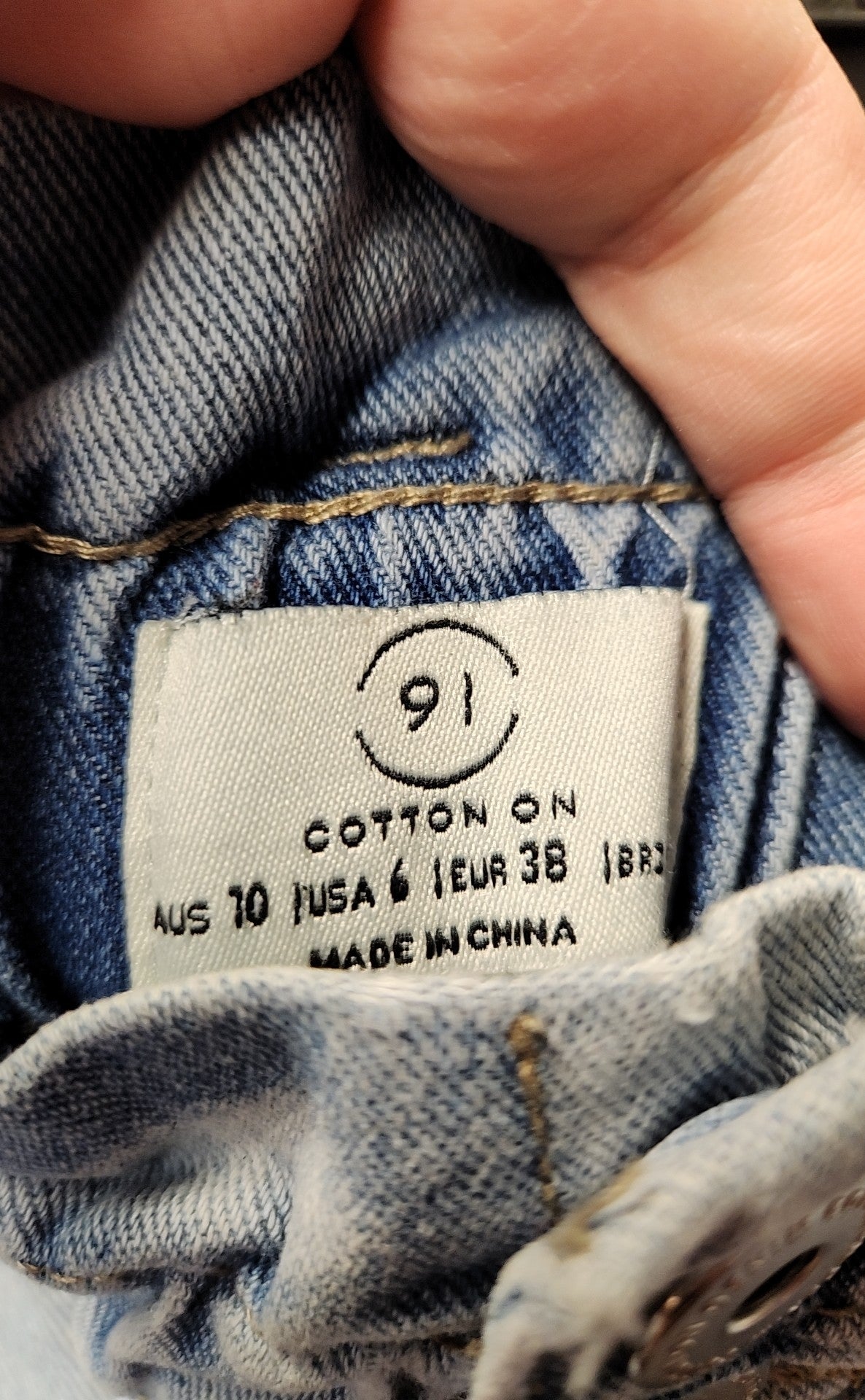 Cotton On Women's Size 10 Blue High Paperbag Jeans