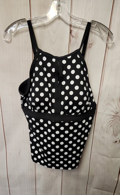 Lands End Women's Size 14 Black Swim Top