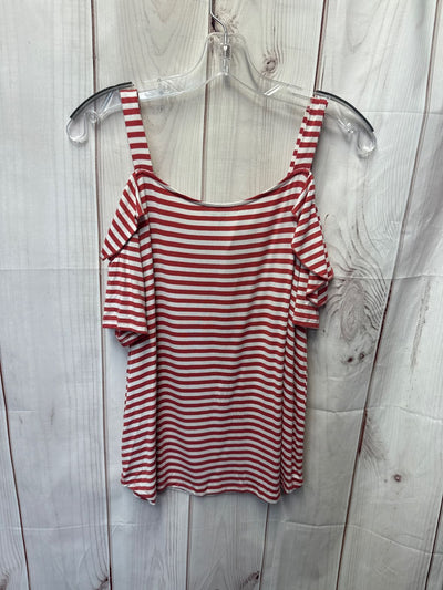 Cable & Gauge Women's Size M Red & White Sleeveless Top