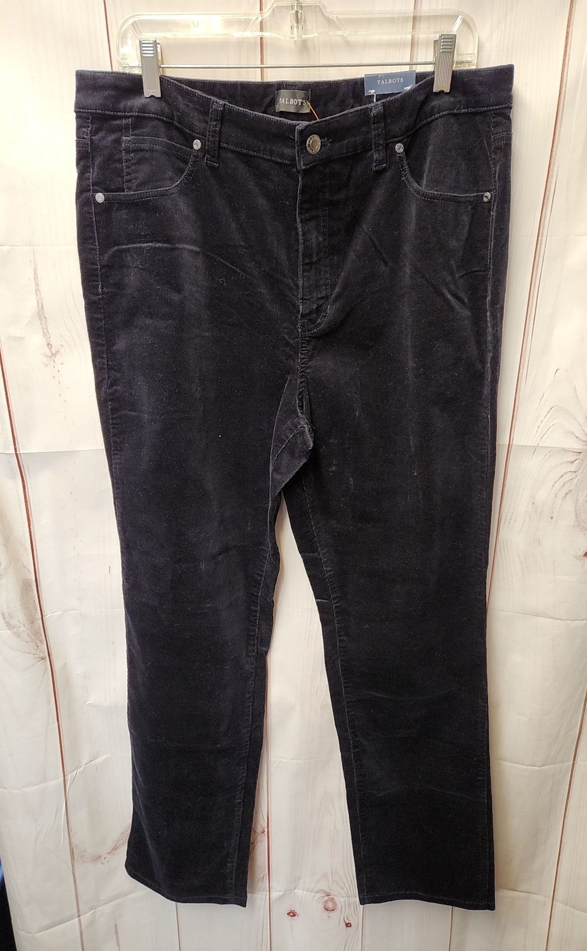 NWT Talbots Women's Size 14 Navy Corduroy Straight Leg Pants