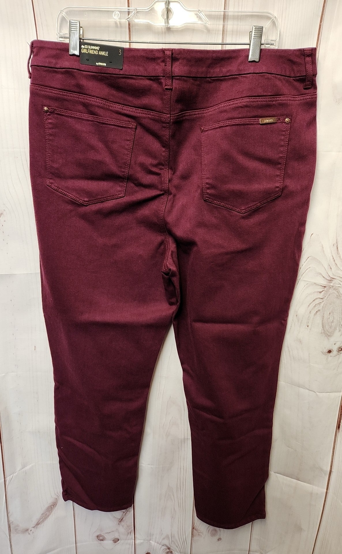 NWT Chico's Women's Size 3 = US 16 Purple Jeans So Slimming Girlfriend Ankle