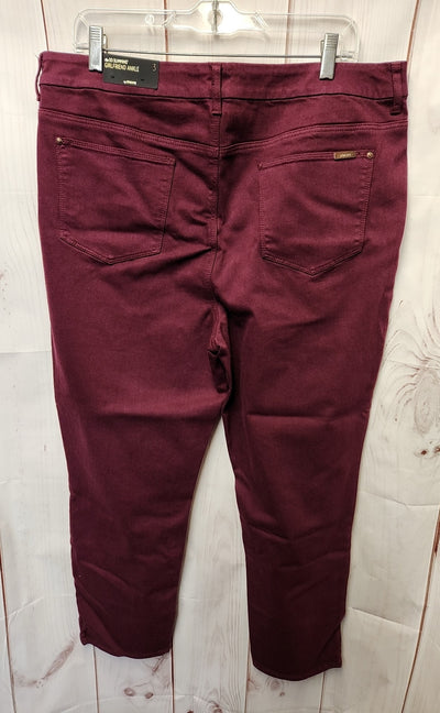 NWT Chico's Women's Size 3 = US 16 Purple Jeans So Slimming Girlfriend Ankle