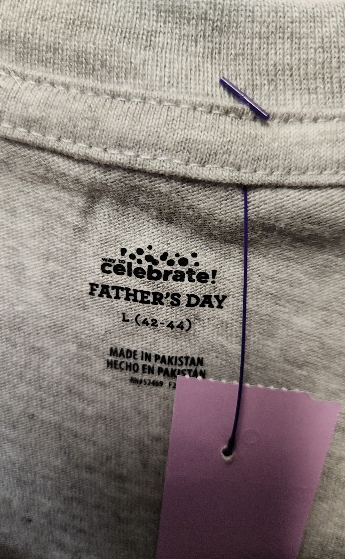 Celebrate Men's Size L Gray Shirt Father's Day