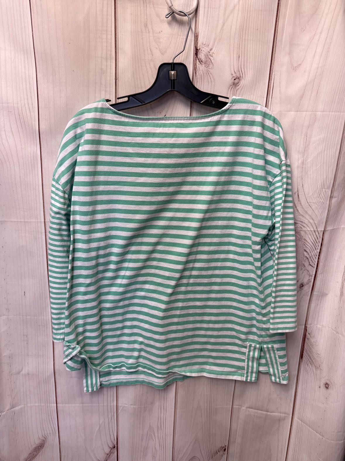Talbots Women's Size L White & Green 3/4 Sleeve Top