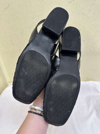 Karen Scott Women's Size 9-1/2 Black Sandals Shoes