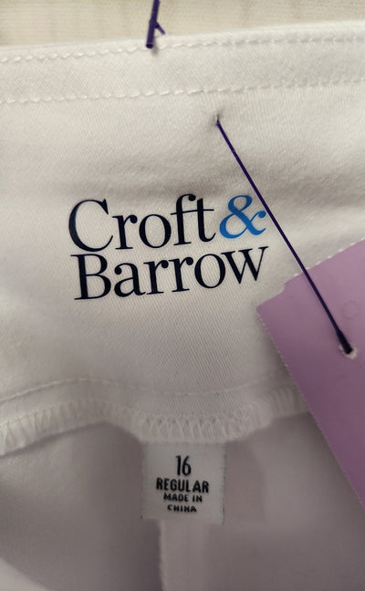 NWT Croft & Barrow Women's Size 16 White The Effortless Stretch Capris