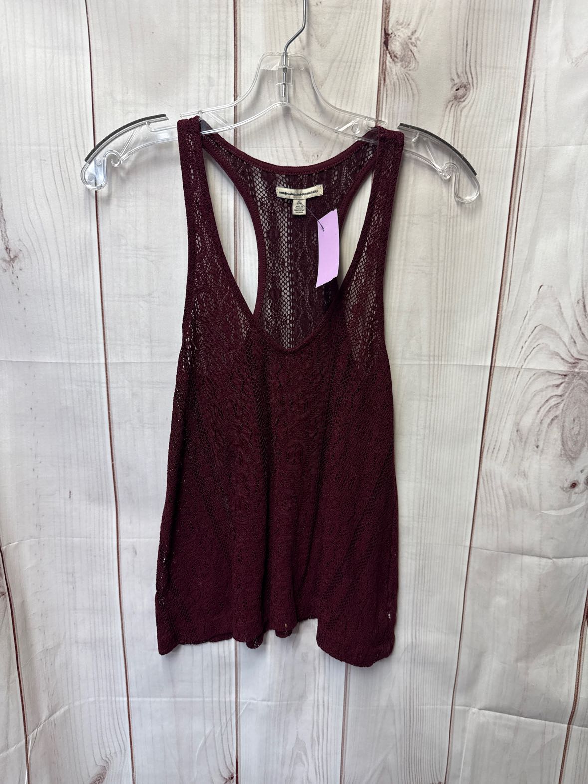 American Eagle Women's Size S Maroon Lace Sleeveless Top