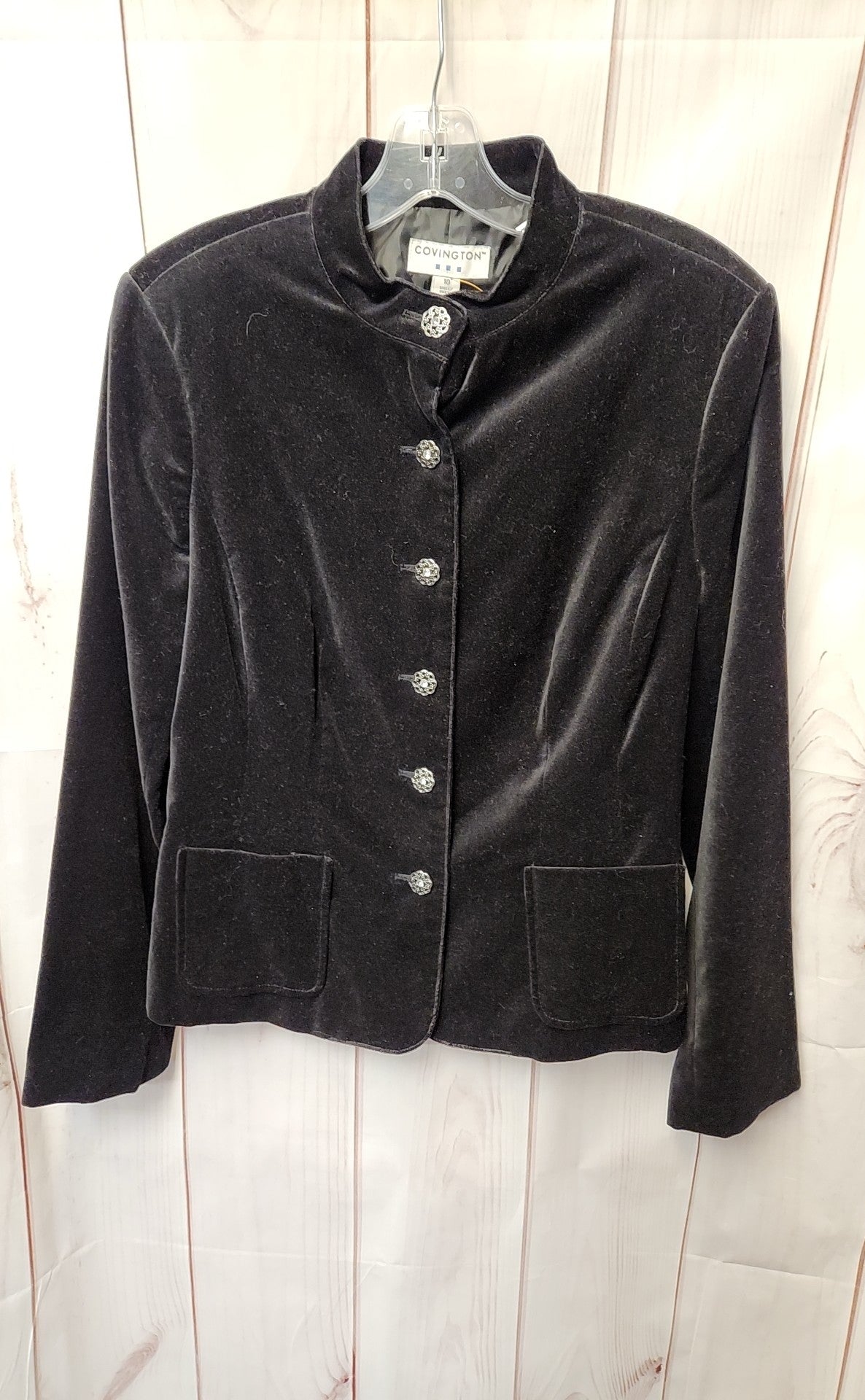 Covington Women's Size 10 Black Velour Jacket