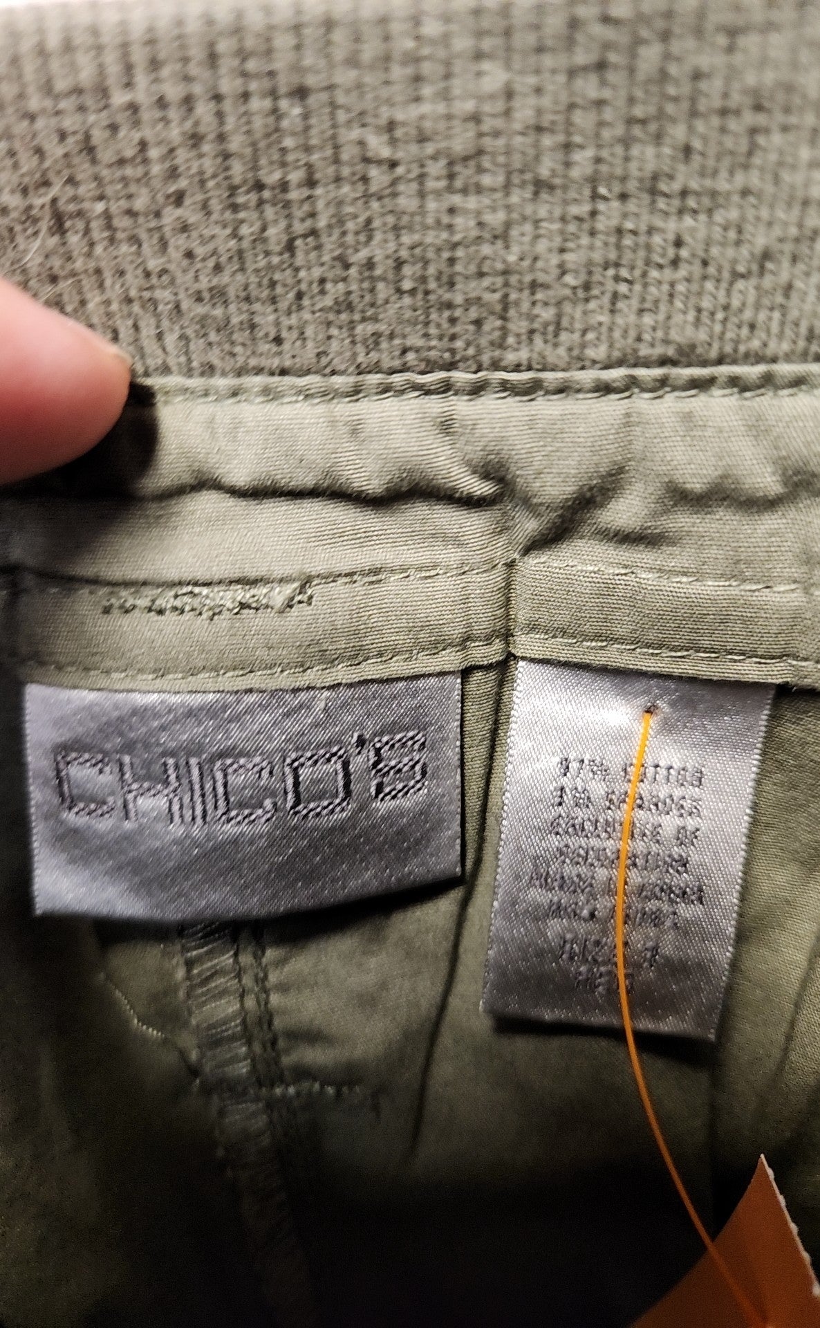 Chico's Women's Size 3 = US 16 Olive Green Pants