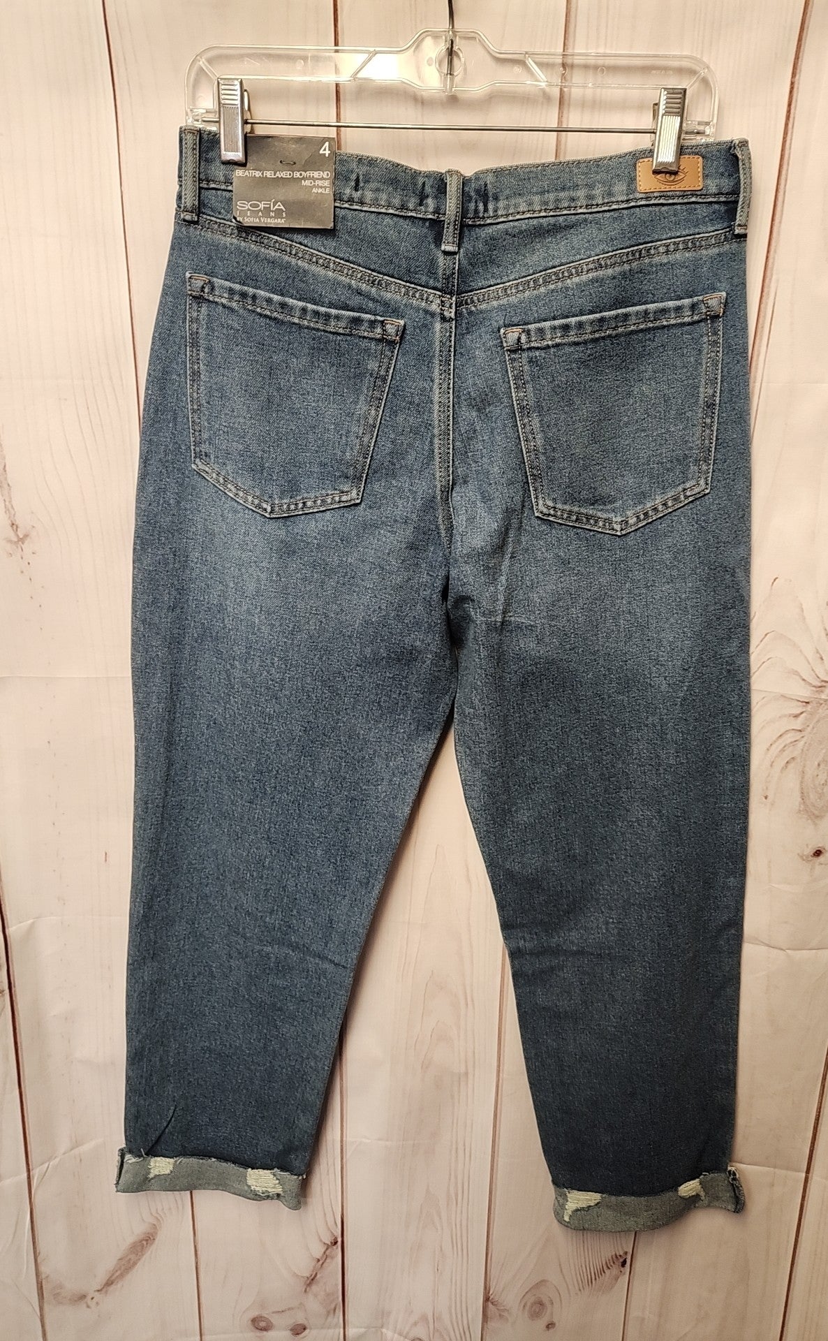 NWT Sofia Women's Size 27 (3-4) Blue Jeans Beatrix Relaxed Boyfriend