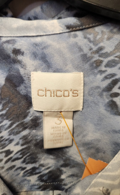 Chico's Women's Size 3 = US XL Blue Long Sleeve Top