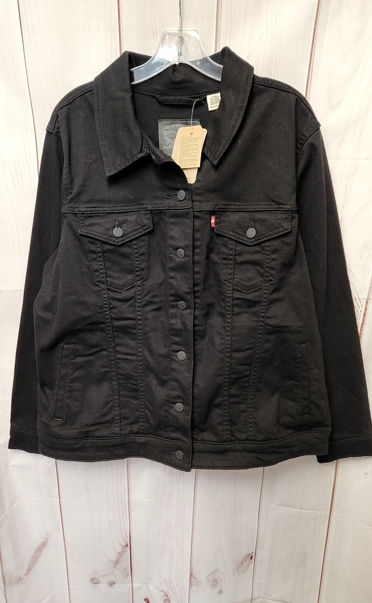 NWT Levis Women's Size 2X Black Denim Jacket
