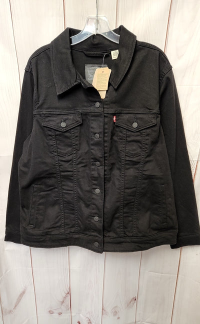 NWT Levis Women's Size 2X Black Denim Jacket