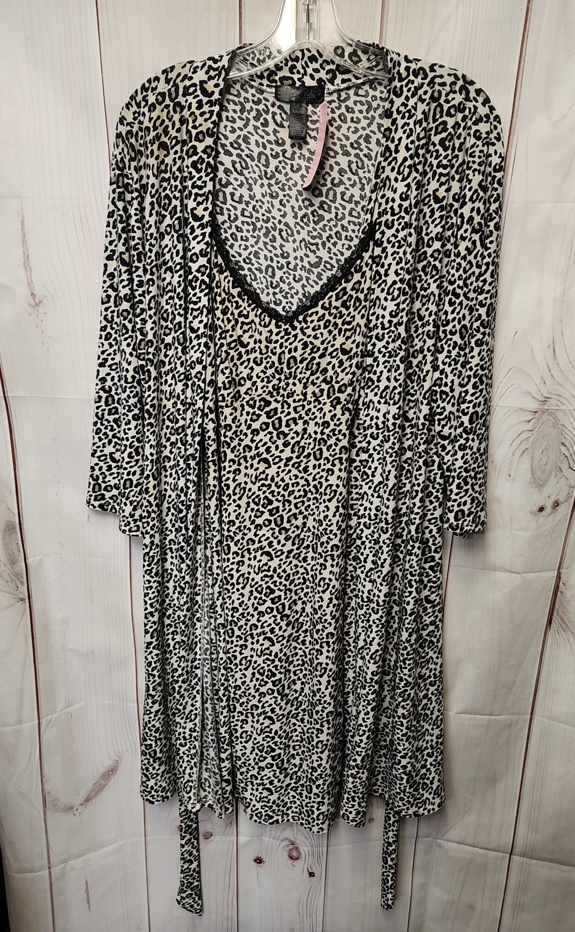Rene Rofe Women's Size M Beige Animal Print Nightgown with Robe