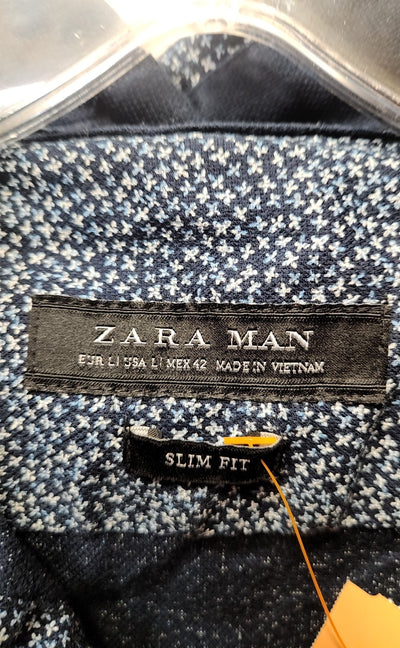 Zara Men's Size L Navy Shirt