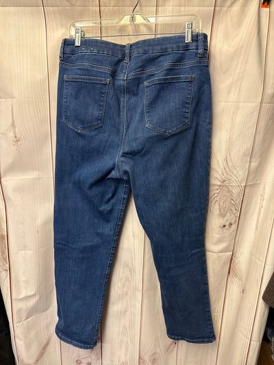 Chico's Women's Size 14 Blue Jeans Perfect Stretch Girlfriend Slim Leg Ankle