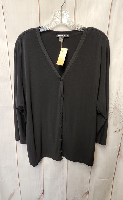 DKNY Women's Size 1X Black Cardigan