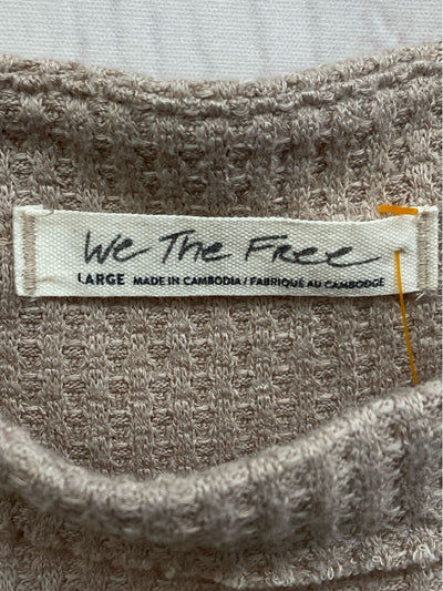 We the Free Women's Size L Beige Long Sleeve Top