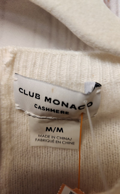 NWT Club Monaco Women's Size M White Cashmere Sweater