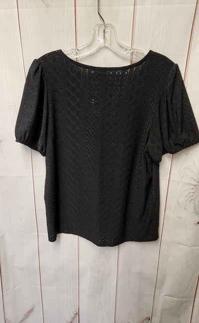 W5 Women's Size L Black Short Sleeve Top