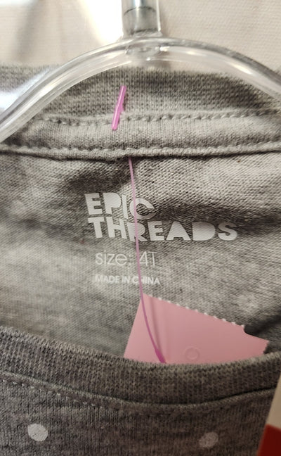 NWT Epic Threads Girl's Size 4 Gray Shirt