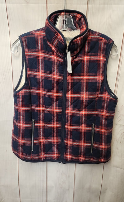 NWT Mia & Tess Women's Size M Blue Plaid Vest