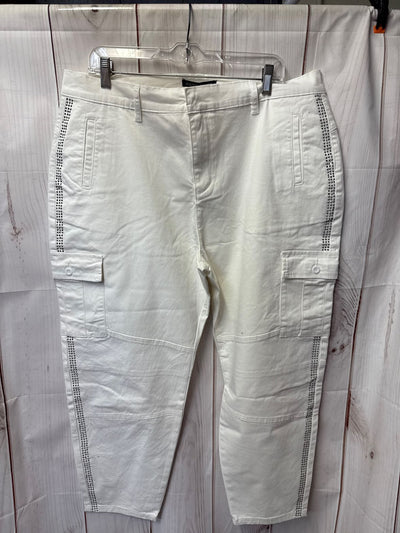 Boston Proper Women's Size 18 White Rhinestone Pants