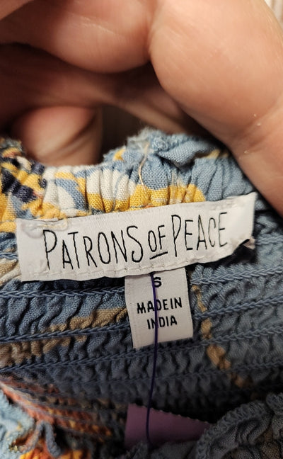Patrons of Peace Women's Size S Blue Floral Dress