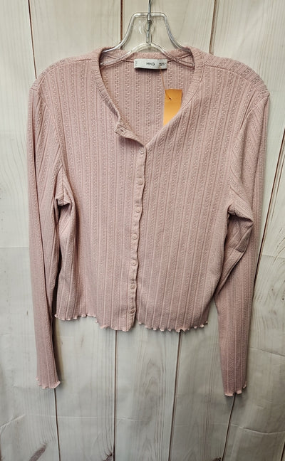 Mng Women's Size XL Pink Cardigan