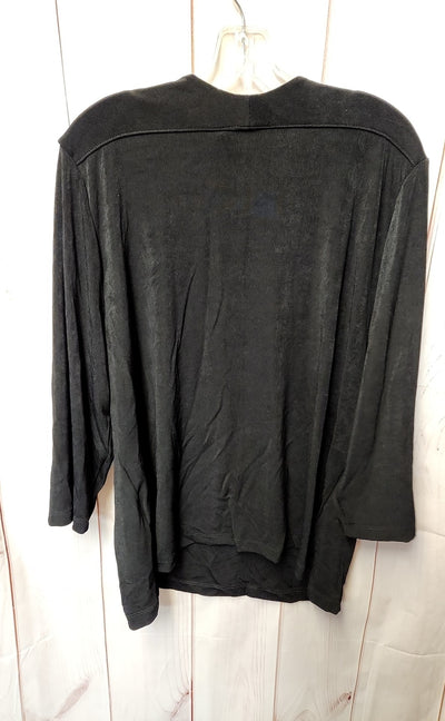 NWT Chico's Travelers Women's Size 4 = US 18/20 Black 3/4 Sleeve Top