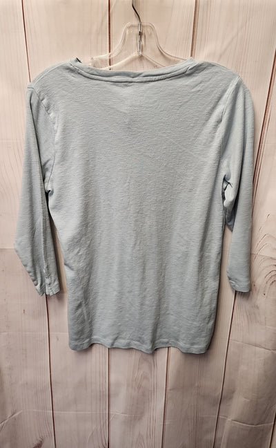 D & Co Women's Size S Light Blue 3/4 Sleeve Top