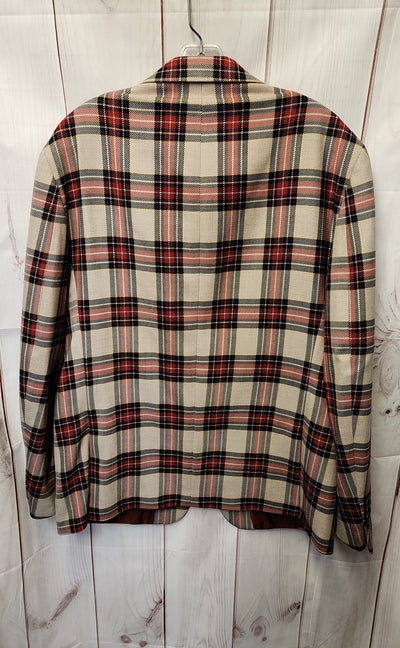 Tallia Men's Size 44 Beige & Red Sport Coat
