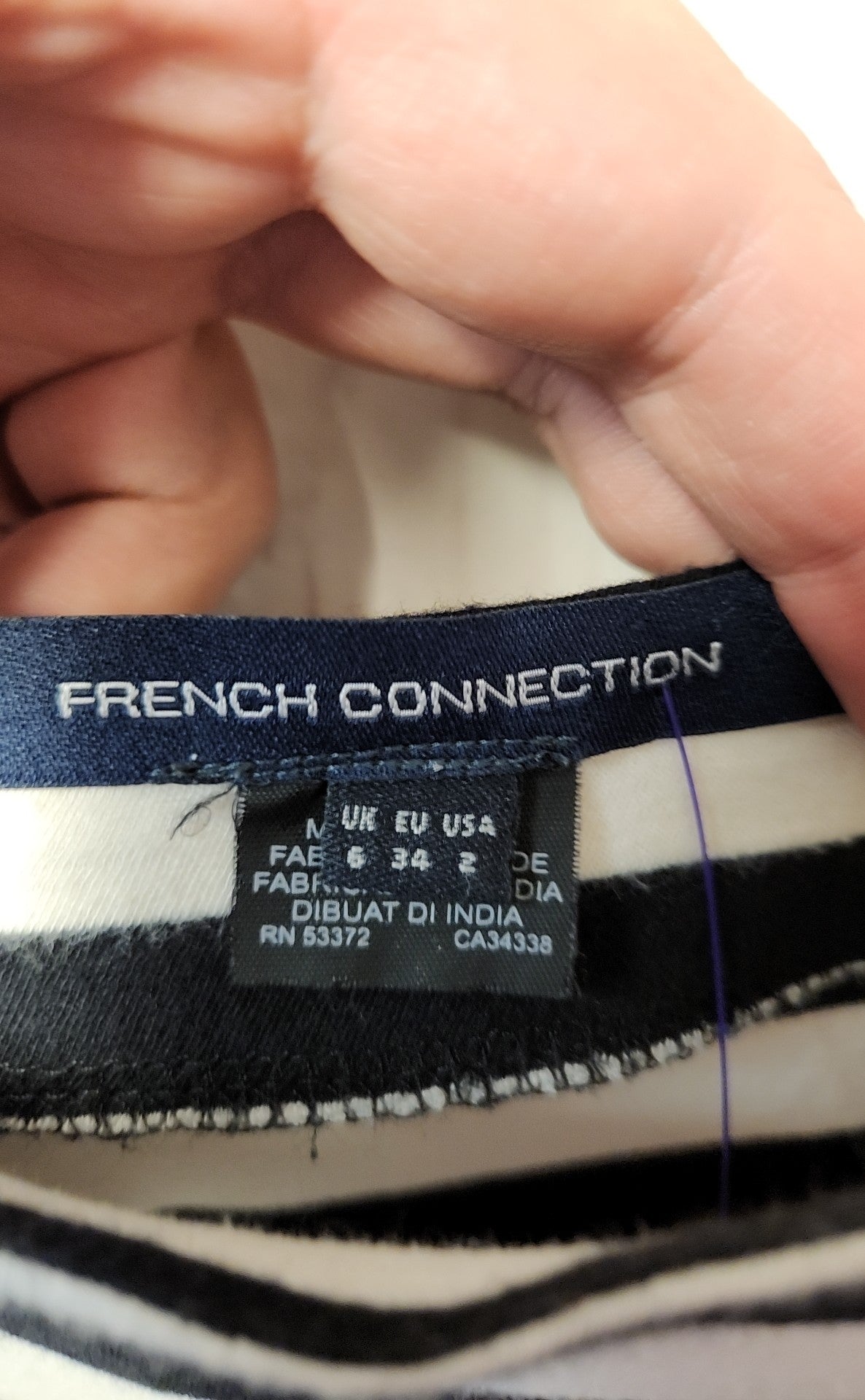 French Connection Women's Size 2 Black & White Dress