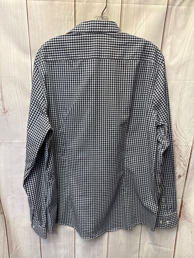 H&M Men's Size L Black & White Plaid Shirt