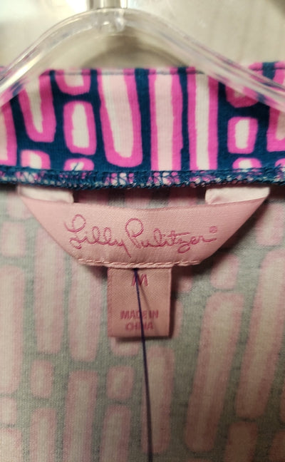 Lilly Pulitzer Women's Size M Pink & Blue Karlie Wrap Romper