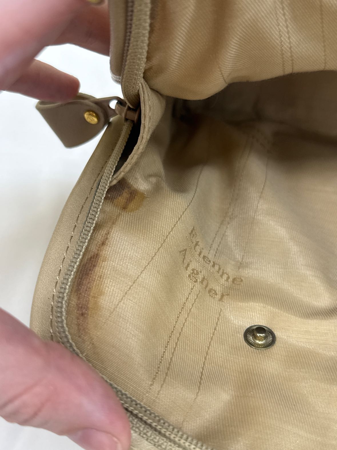 Etienne Aigner Beige Purse Bag AS IS - stains inside