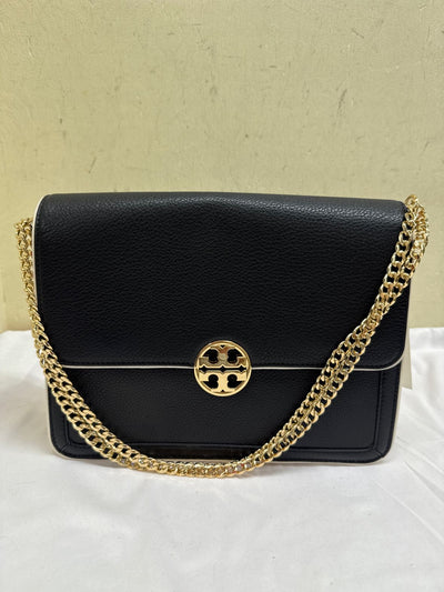 NWT Tory Burch Black/Ivory Duet Chain Lagre Convertible Shoulder Bag
