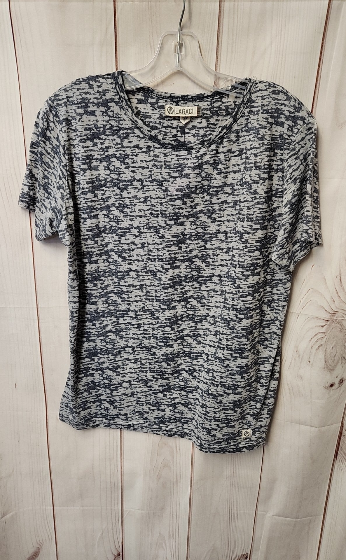 Lagaci Women's Size XL Blue Short Sleeve Top