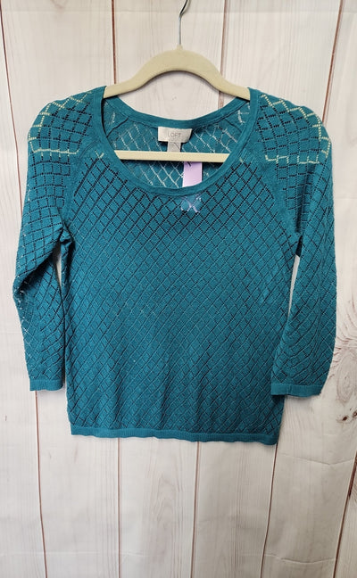Loft Women's Size XS Petite Teal 3/4 Sleeve Top