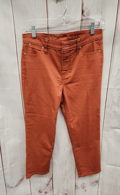 Talbots Women's Size 4 Petite Straight Crop Orange Pants
