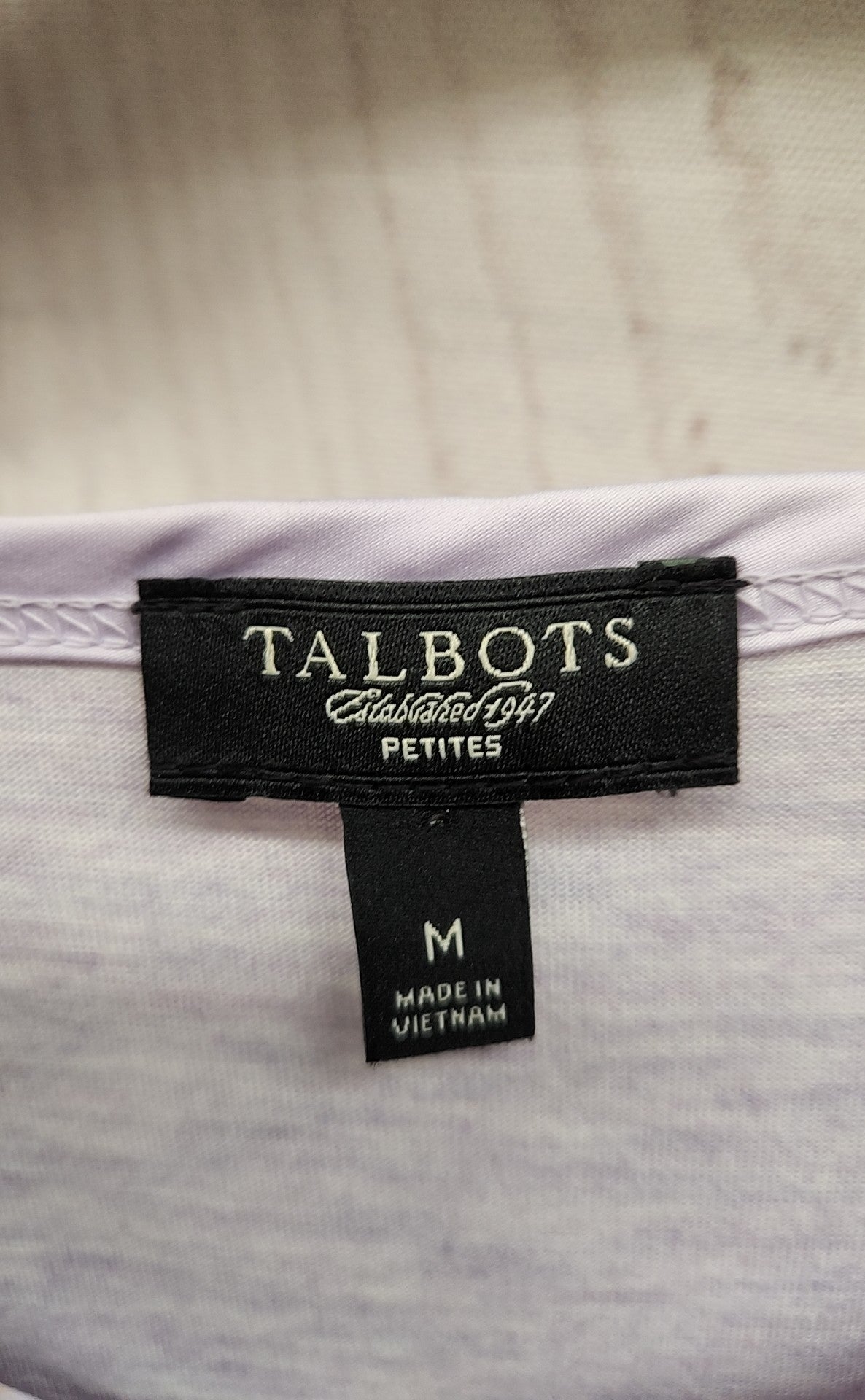 Talbots Women's Size M Petite Purple Long Sleeve Top