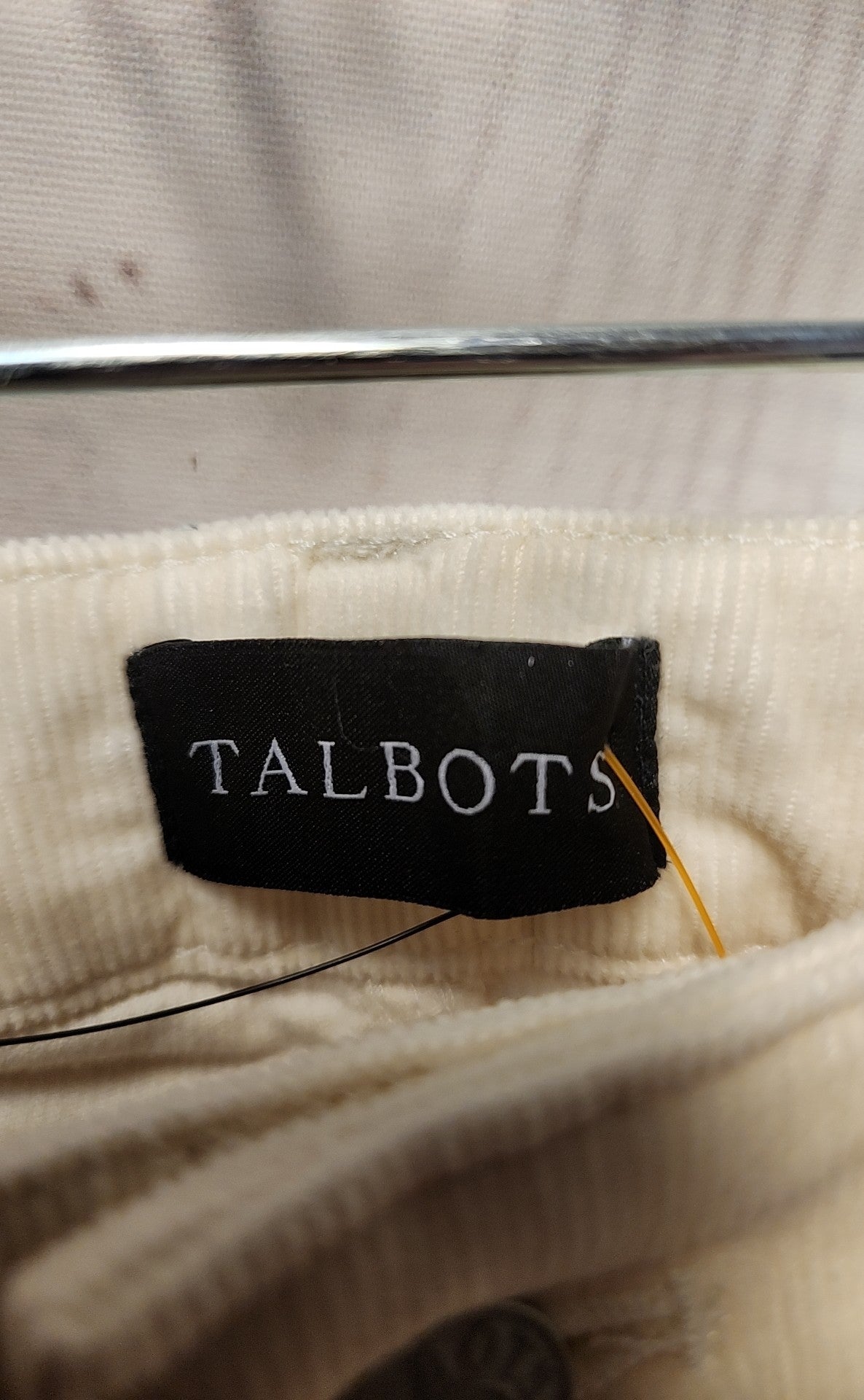 NWT Talbots Women's Size 14 White Corduroy Straight Leg Pants
