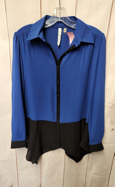 NY Collection Women's Size XS Blue Long Sleeve Top