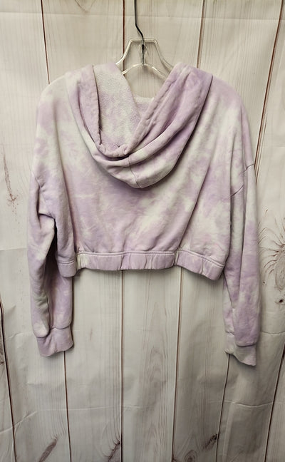 Pacsun Women's Size S White & Purple Hooded Sweatshirt