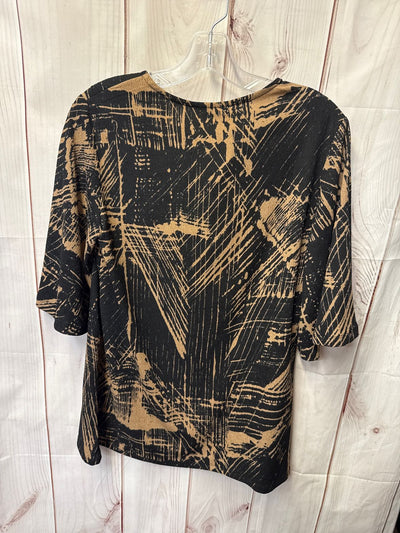 NWT Antthony Women's Size XS Black & Brown Short Sleeve Top