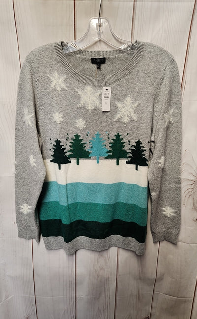 NWT Talbots Women's Size L Petite Gray Sweater